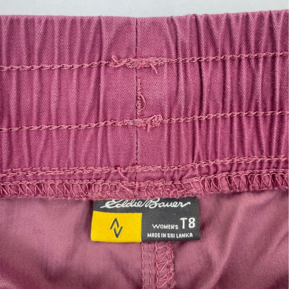 Eddie Bauer Capri Pants Womens Size T8 Pink Casual Elastic Waist 32x23” Measured - Picture 3 of 8